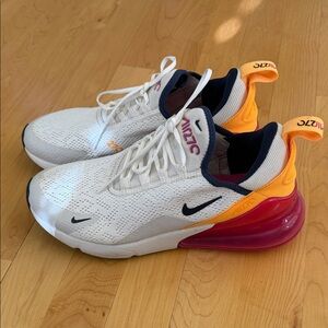 Nike Air Max 270 White with Orange and Pink Accents